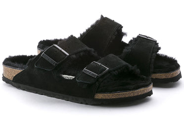 Birkenstock Arizona Shearling Suede Leather Black