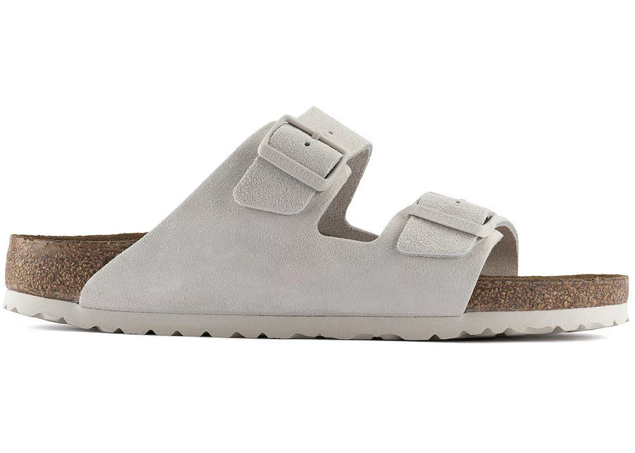 Birkenstock Arizona à semelle souple en daim blanc antique
