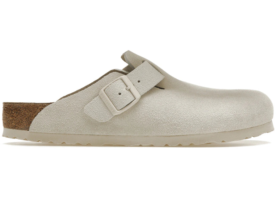 Birkenstock Boston en daim blanc antique