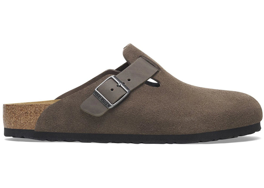 Birkenstock Boston BS en cuir mixte gris béton