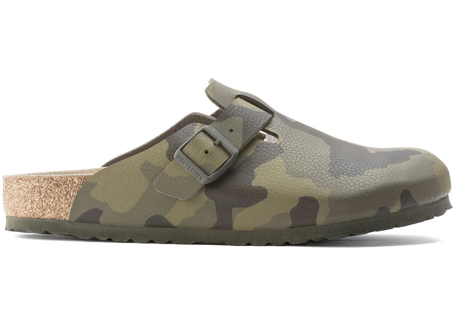 Birkenstock Boston Birko-Flor Vert camouflage désert