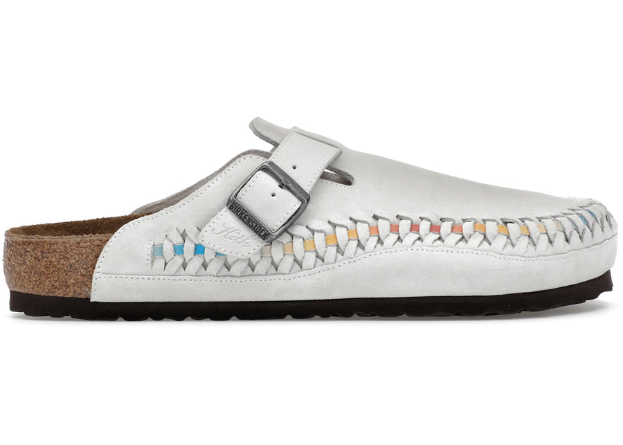 Birkenstock Boston en daim tressé Kith Blanc antique tie-dye
