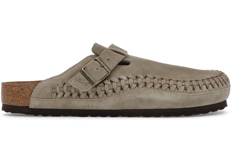 Birkenstock Boston en daim tressé Kith Taupe
