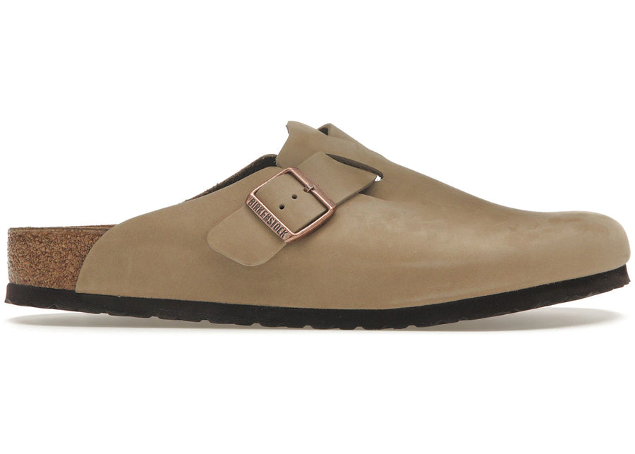Birkenstock Boston en cuir huilé marron tabac