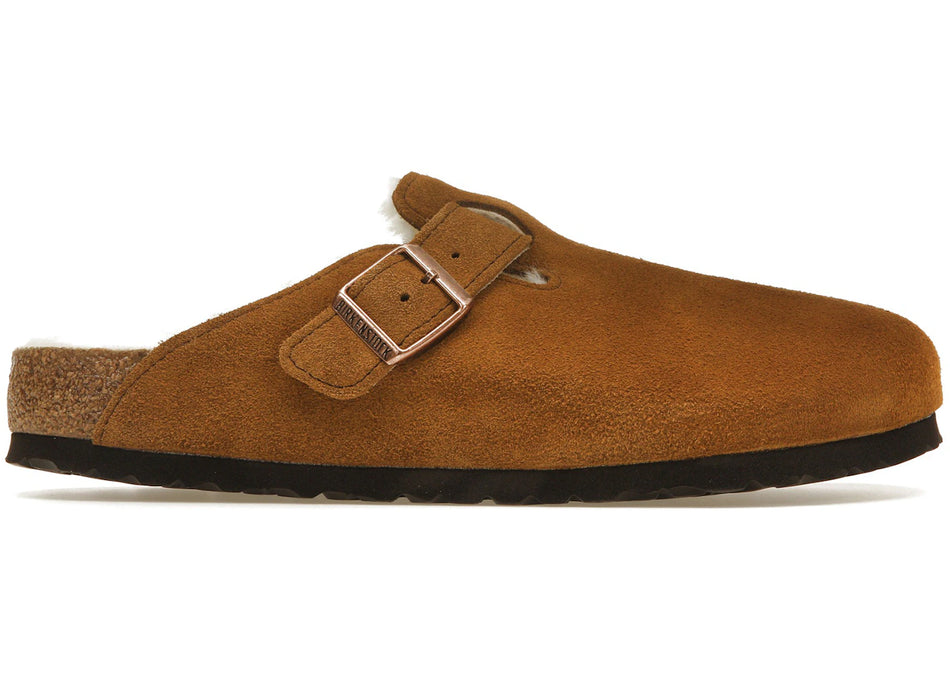Birkenstock Boston Shearling Suede Leather Mink
