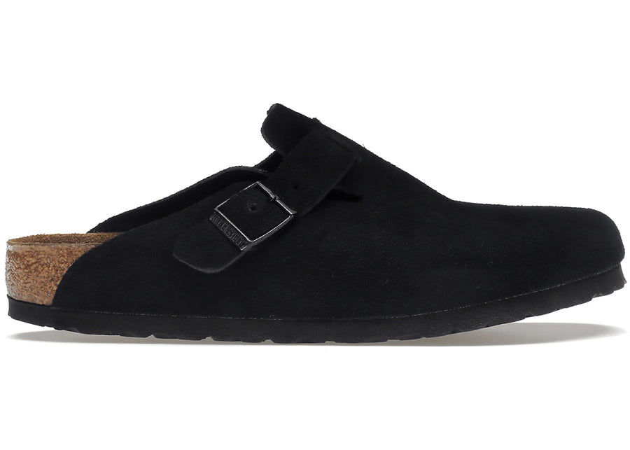 Birkenstock Boston à semelle souple en daim noir