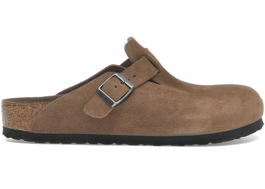 Birkenstock Boston, semelle intérieure souple, daim couleur thé foncé
