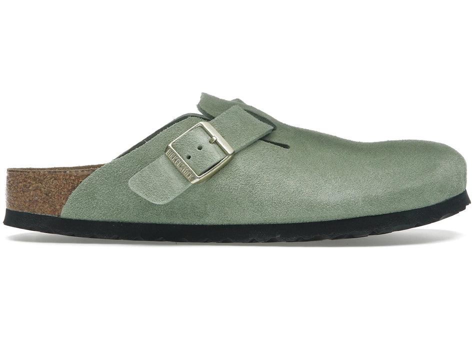 Birkenstock Boston Soft Footbed Suede Green Tea (Narrow Fit)