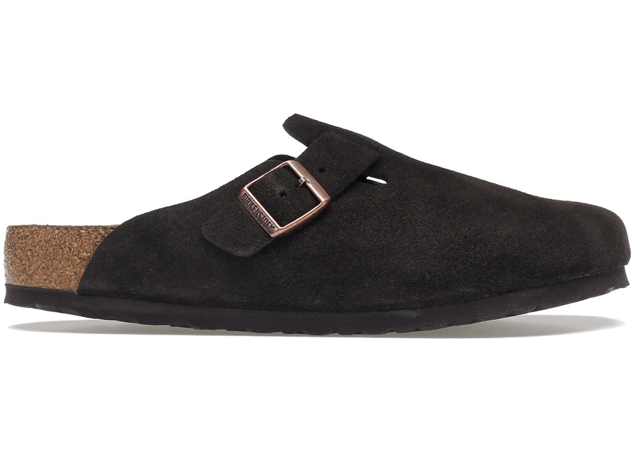 Birkenstock Boston à semelle souple en daim moka
