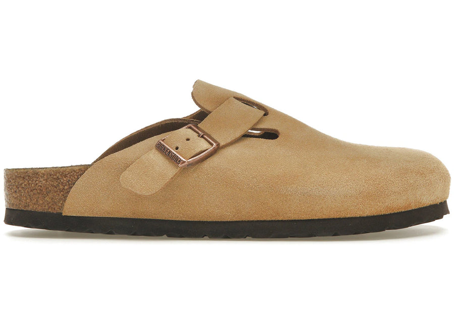 Birkenstock Boston en daim couleur crème latte