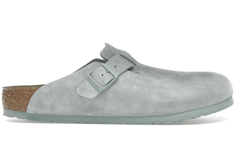 Birkenstock Boston en daim couleur sauge pure