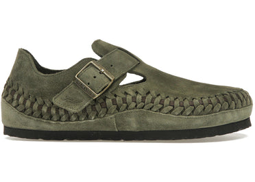 Birkenstock London Braided Shearling Kith Olive Night