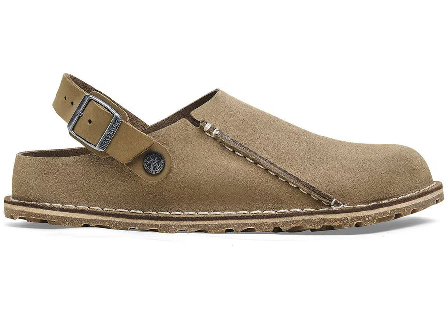 Birkenstock Lutry en daim gris taupe