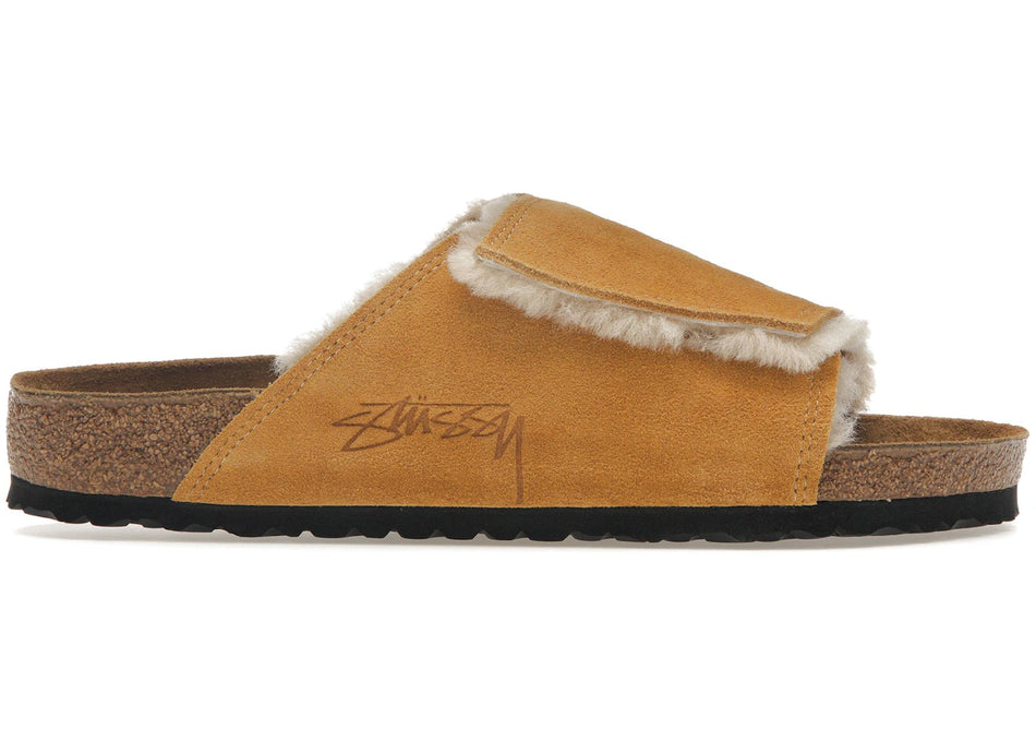 Birkenstock Solana Shearling Slide Stussy Caramel