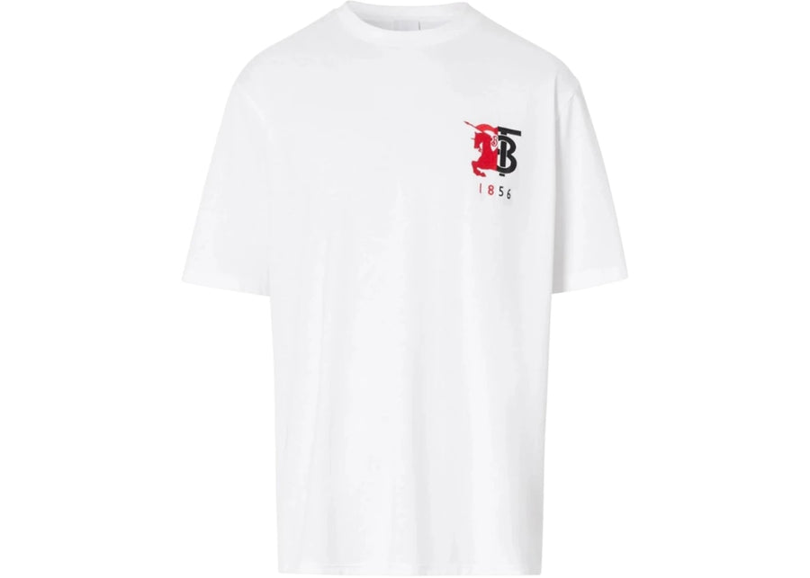 T-shirt blanc Burberry avec logo 1856