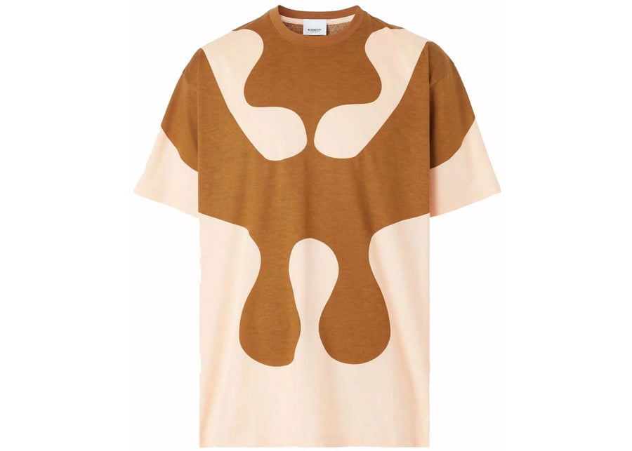 T-shirt Burberry marron à imprimé abstrait
