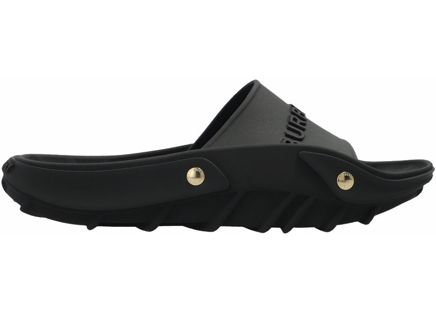 Mules en caoutchouc noir Burberry Bucklow (Femme)