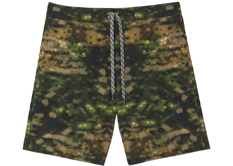Maillot de bain Burberry à imprimé camouflage vert fougère foncé / multicolore