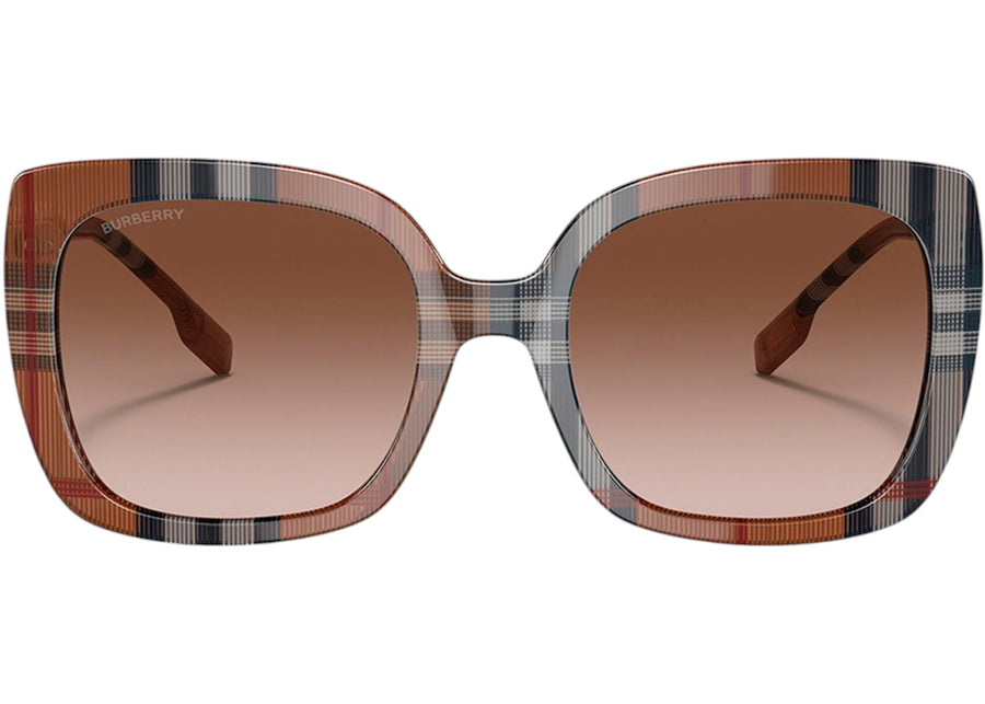 Lunettes de soleil Burberry Caroll 4323 400513 à carreaux marron