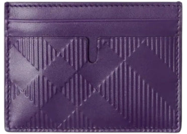 Burberry Check 4 Slot Card Holder Royal Purple