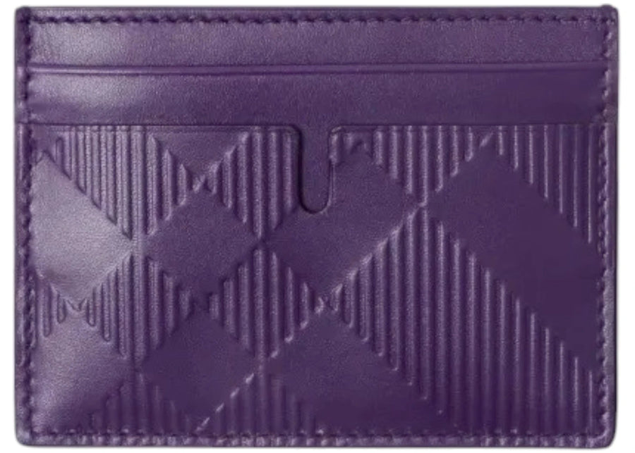 Porte-cartes Burberry Check à 4 emplacements, violet royal