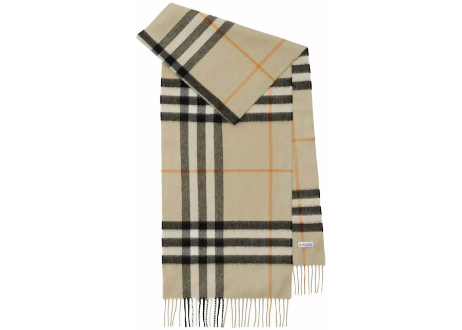Écharpe en cachemire à carreaux Burberry, couleur sauge claire
