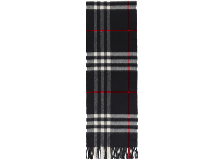 Burberry Check Cashmere Scarf Navy