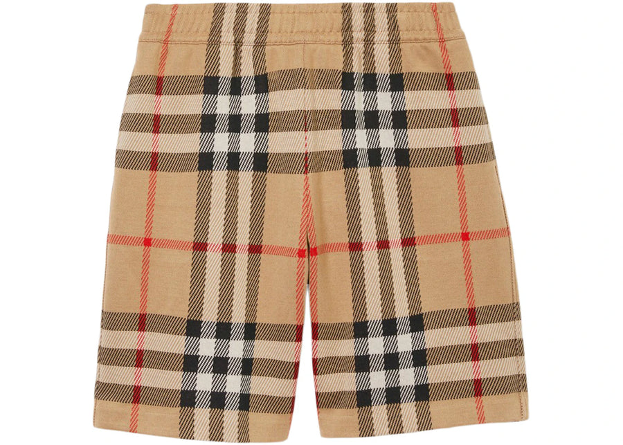 Short en coton jacquard à carreaux Burberry, beige Archive