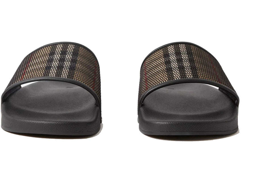 Sandales Burberry en maille de coton à carreaux noirs