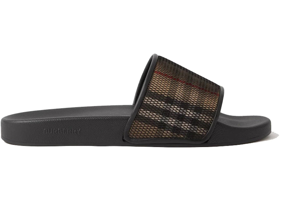 Sandales Burberry en maille de coton à carreaux noirs