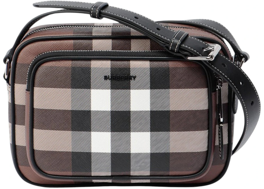 Burberry Check Crossbody Bag Dark Birch Brown