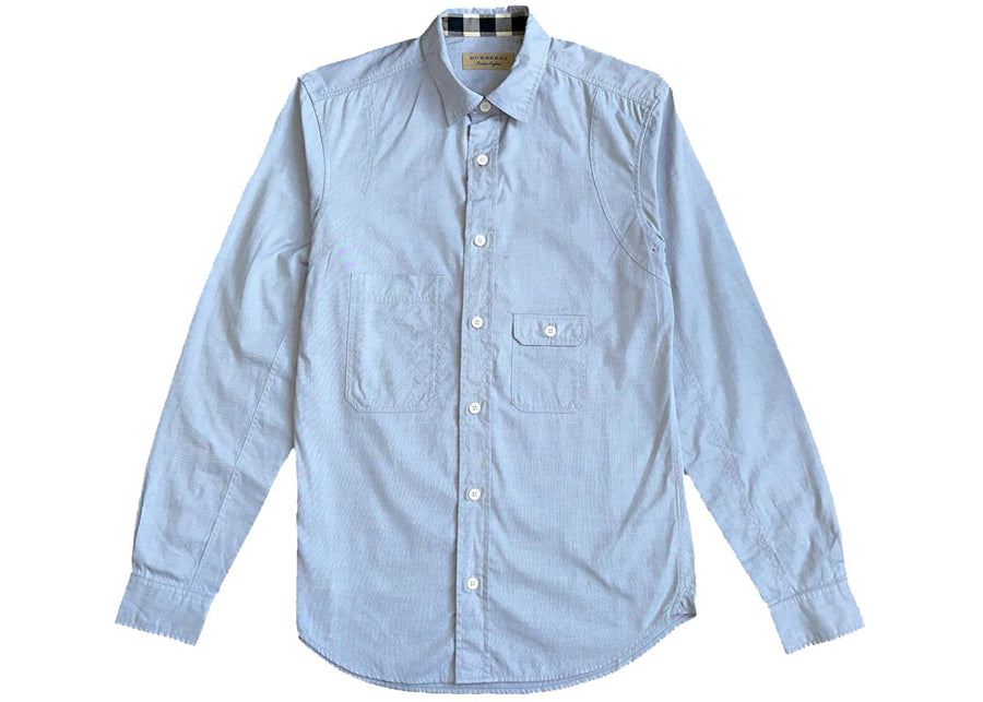 Chemise en coton à carreaux Burberry, bleu minéral