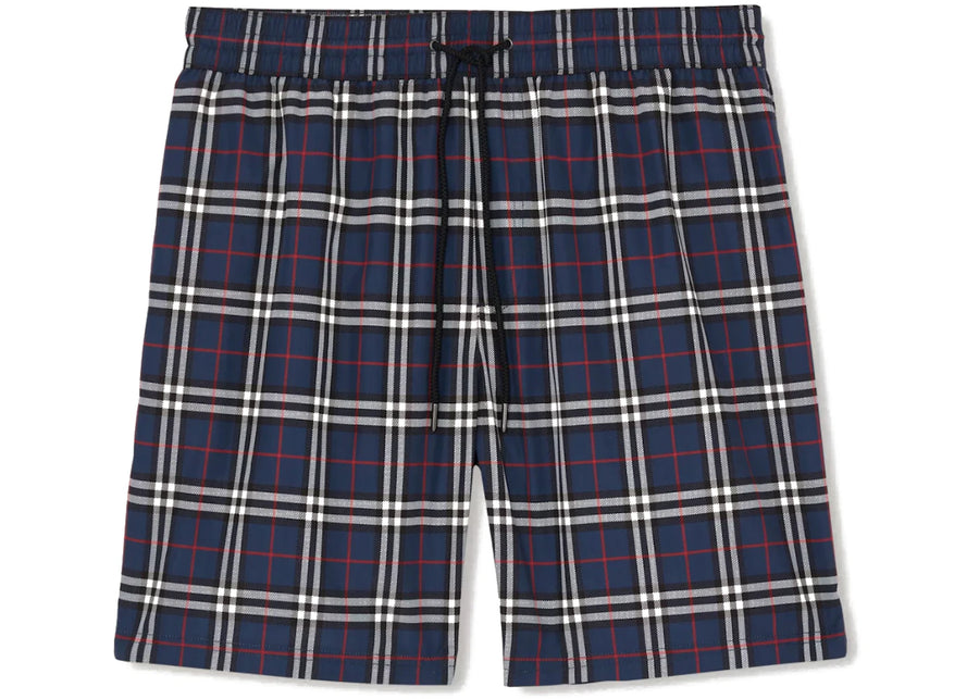 Short de bain à cordon de serrage Burberry à carreaux bleu carbone