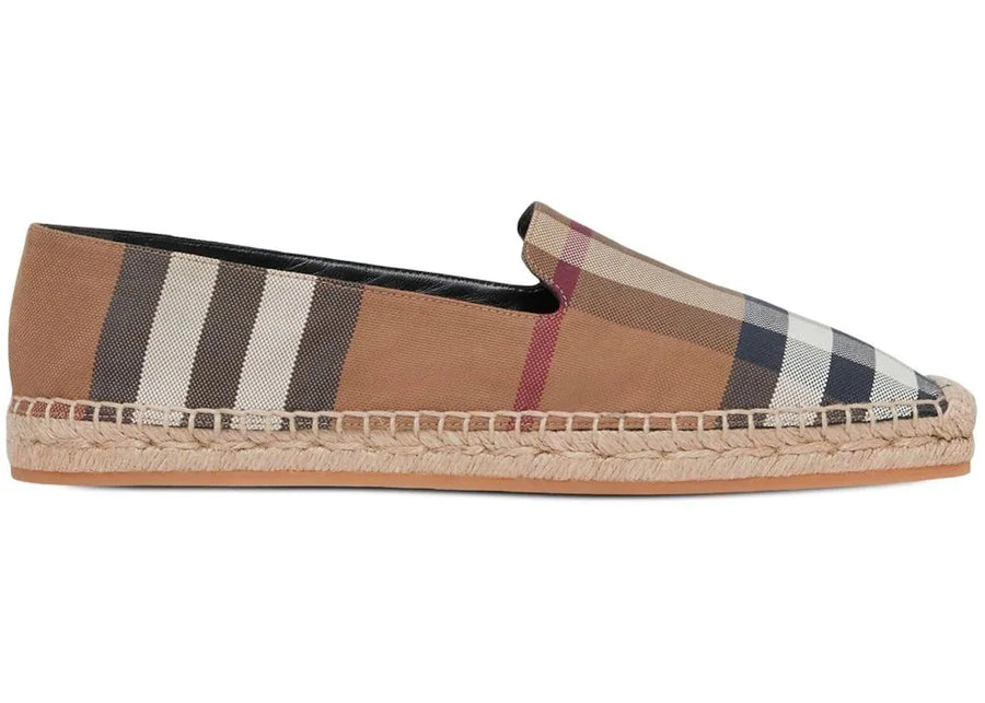 Espadrilles à carreaux Burberry, couleur bouleau (femme)