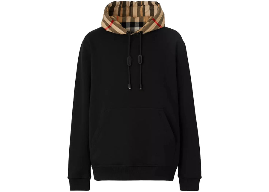 Sweat à capuche Burberry à carreaux en coton noir