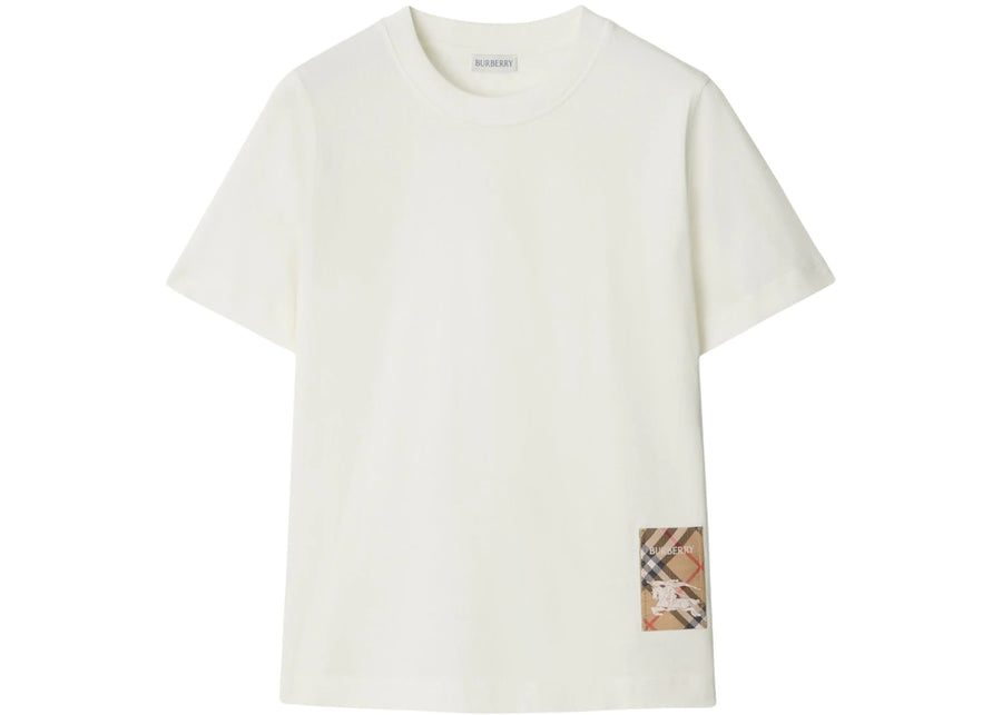 Burberry Check Label T-shirt Chalk