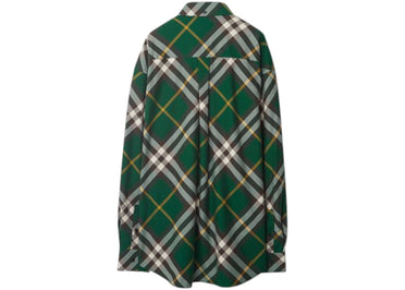 Burberry Check Long-Sleeve Shirt Green