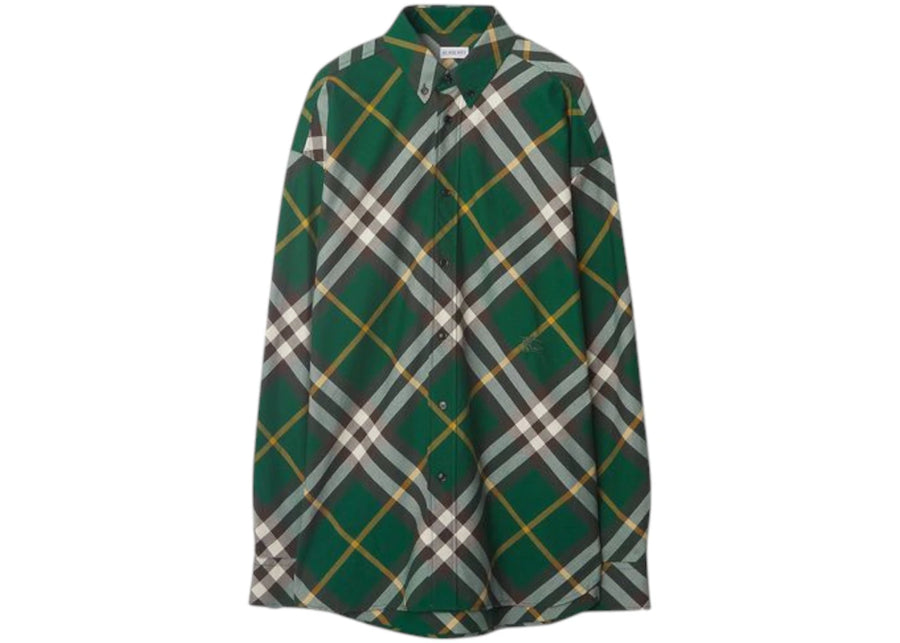 Chemise à carreaux Burberry verte à manches longues