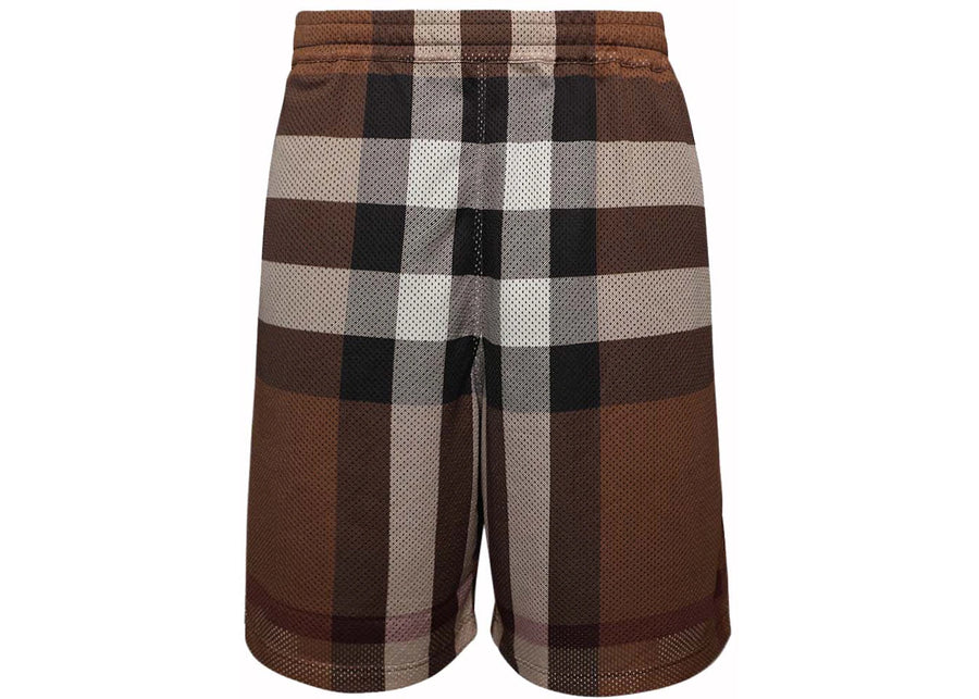 Bermuda Burberry à carreaux en maille marron bouleau