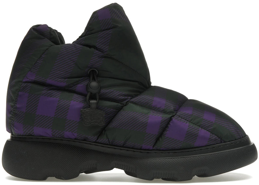 Bottines Burberry Check Pillow noires et violettes (Femme)