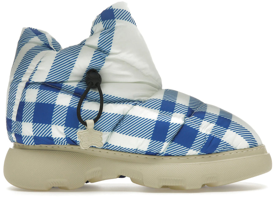 Bottes Burberry à carreaux bleu et blanc