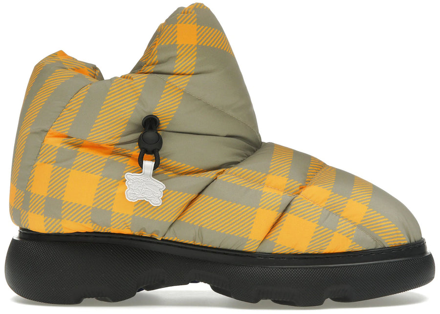 Bottes Burberry à carreaux, jaune beige