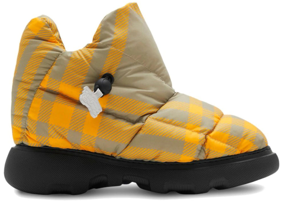 Bottes Burberry Check Pillow jaunes et beiges (Femme)