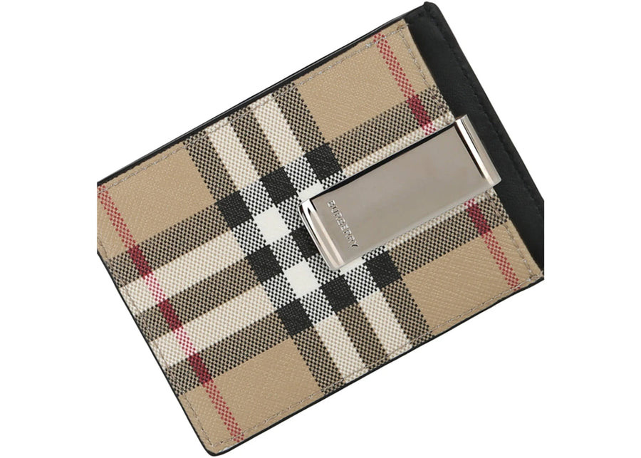 Burberry Check Print Card Holder Beige
