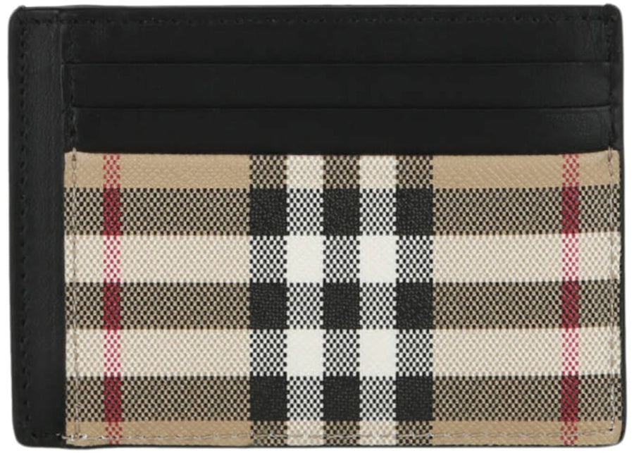 Burberry Check Print Card Holder Beige