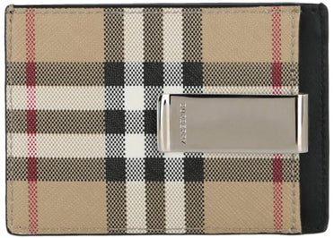 Porte-cartes Burberry à carreaux beige