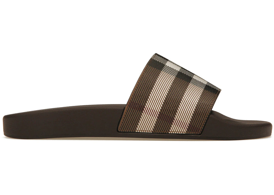 Sandales Burberry à carreaux marron foncé