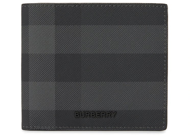 Portefeuille court à carreaux Burberry anthracite
