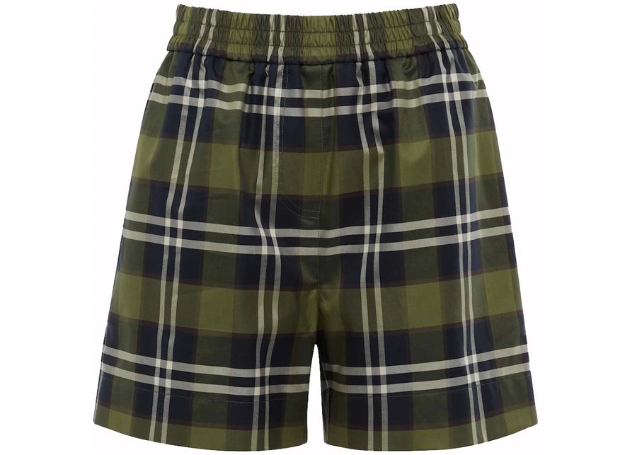Short à carreaux Burberry vert olive foncé