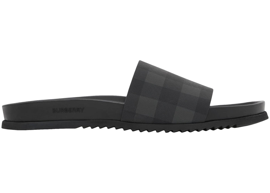 Burberry Check Slide Gris Nuage Noir